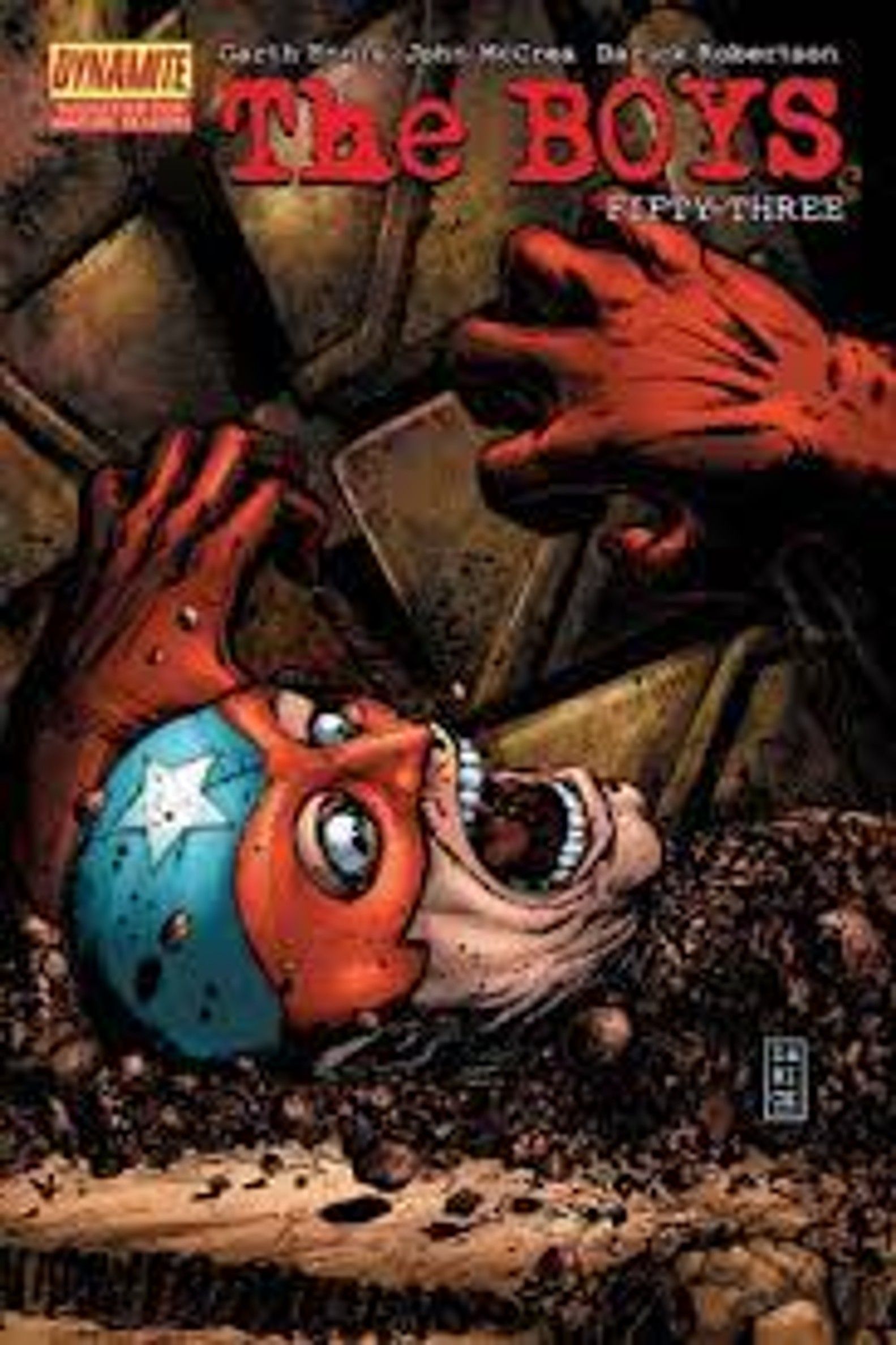 soldier boy being killed on the cover of boys 53