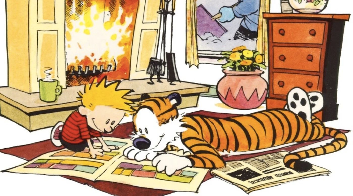 Calvin and Hobbes reading