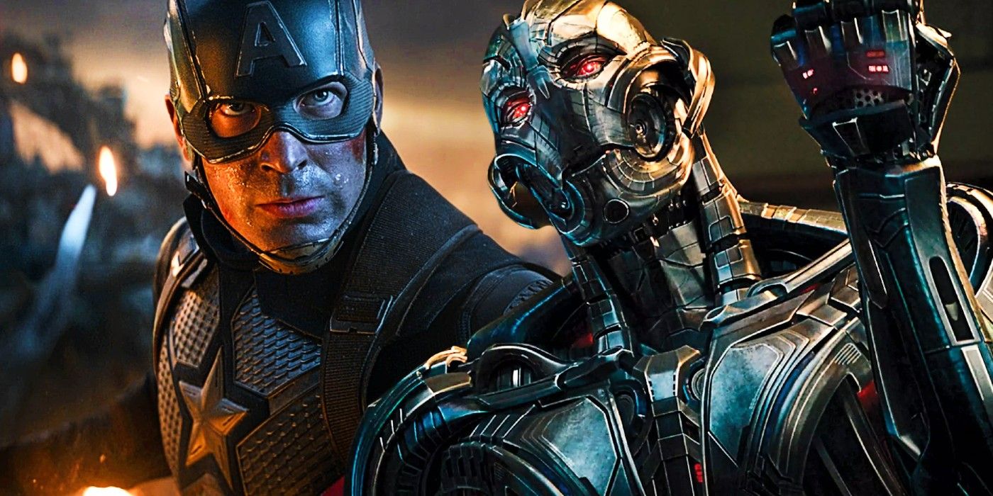 Custom image of Captain America in Avengers: Endgame and the MCU’s Ultron.