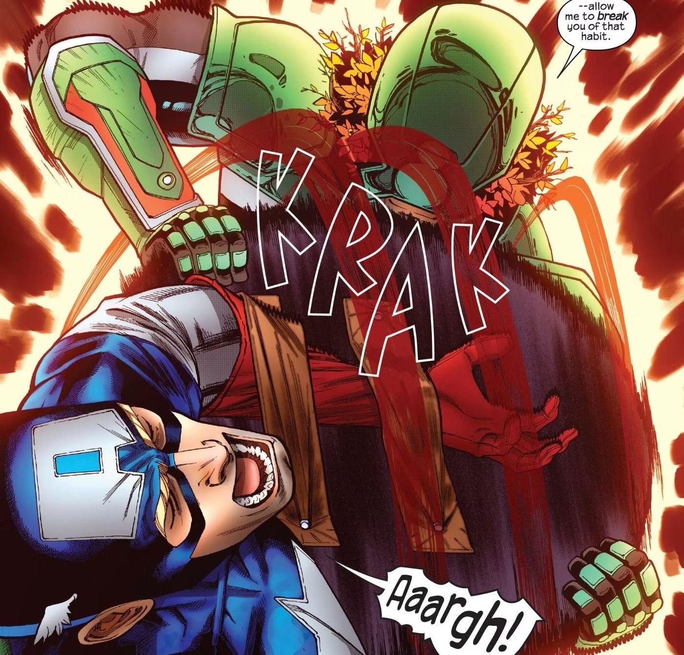 captain krakoa breaks captain america’s arm