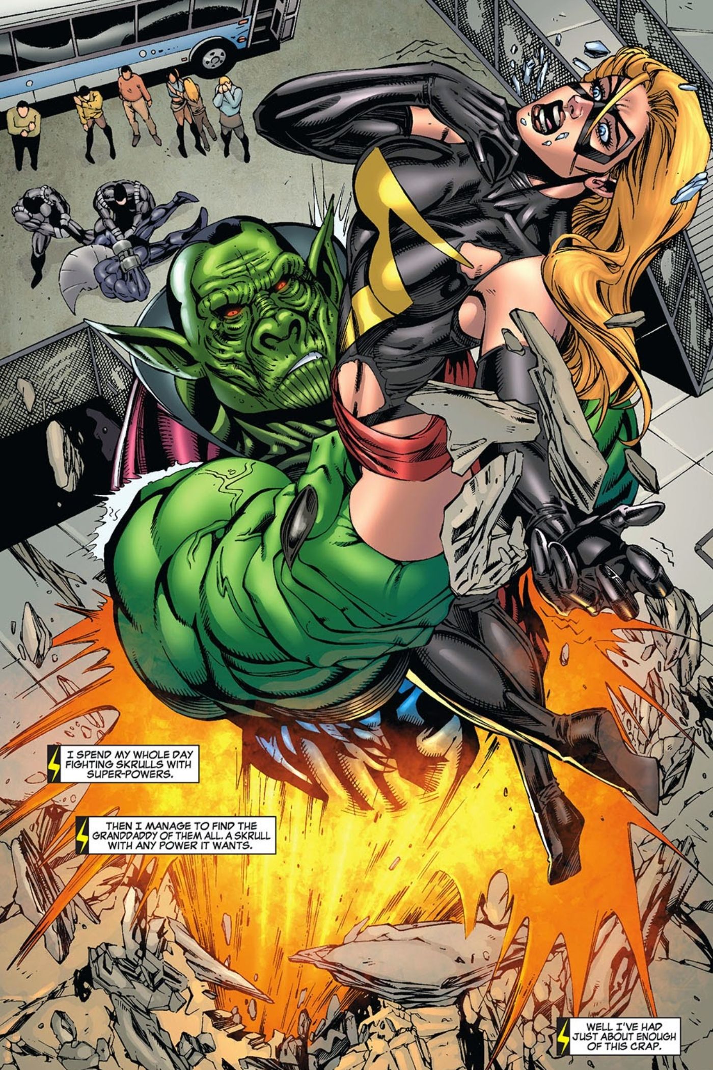 Captain Marvel vs the Ultimate Super-Skrull.