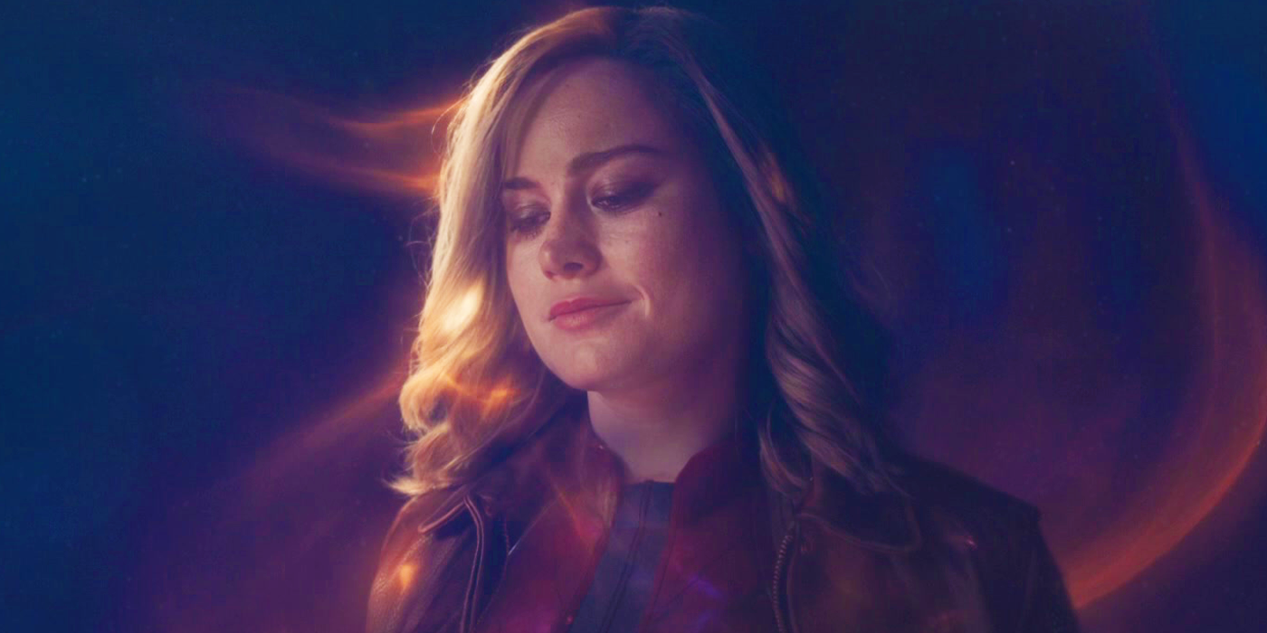 Carol Danvers in space at the end of Captain Marvel