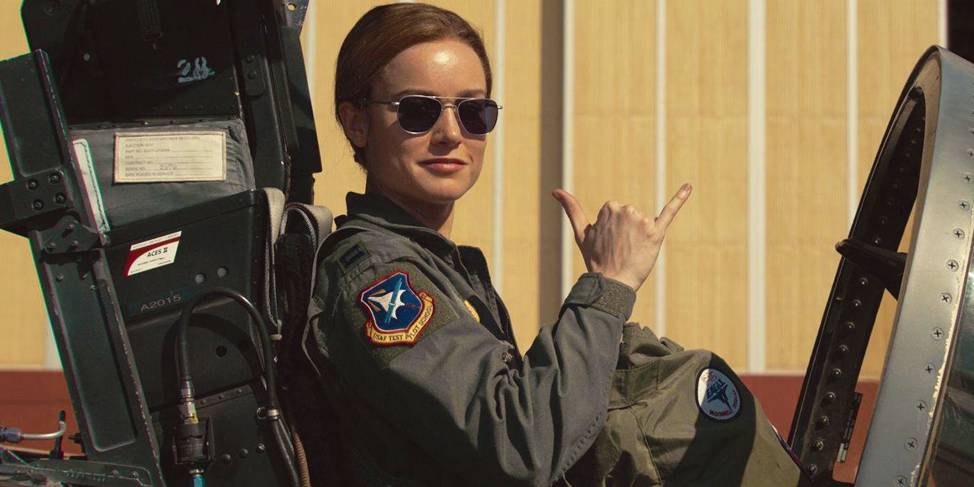 Carol Danvers in the Air Force in Captain Marvel