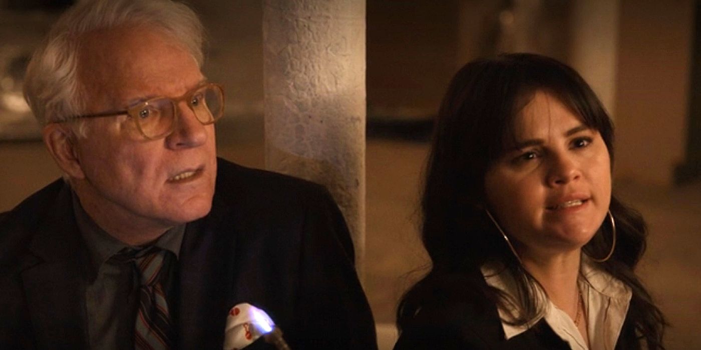 Charles and Mabel interrogated by Gregg in Only Murders in the Building season 3