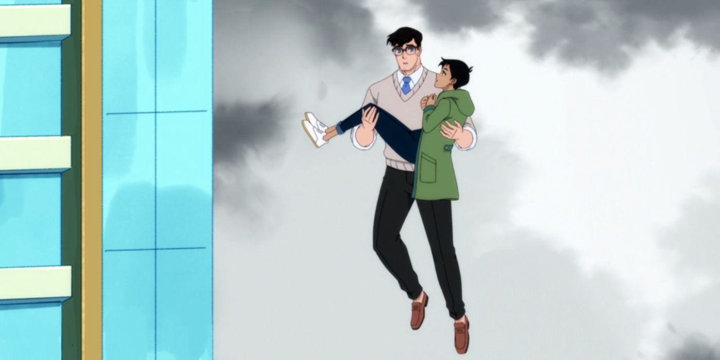 Clark saves Lois in My Adventures With Superman episode 5