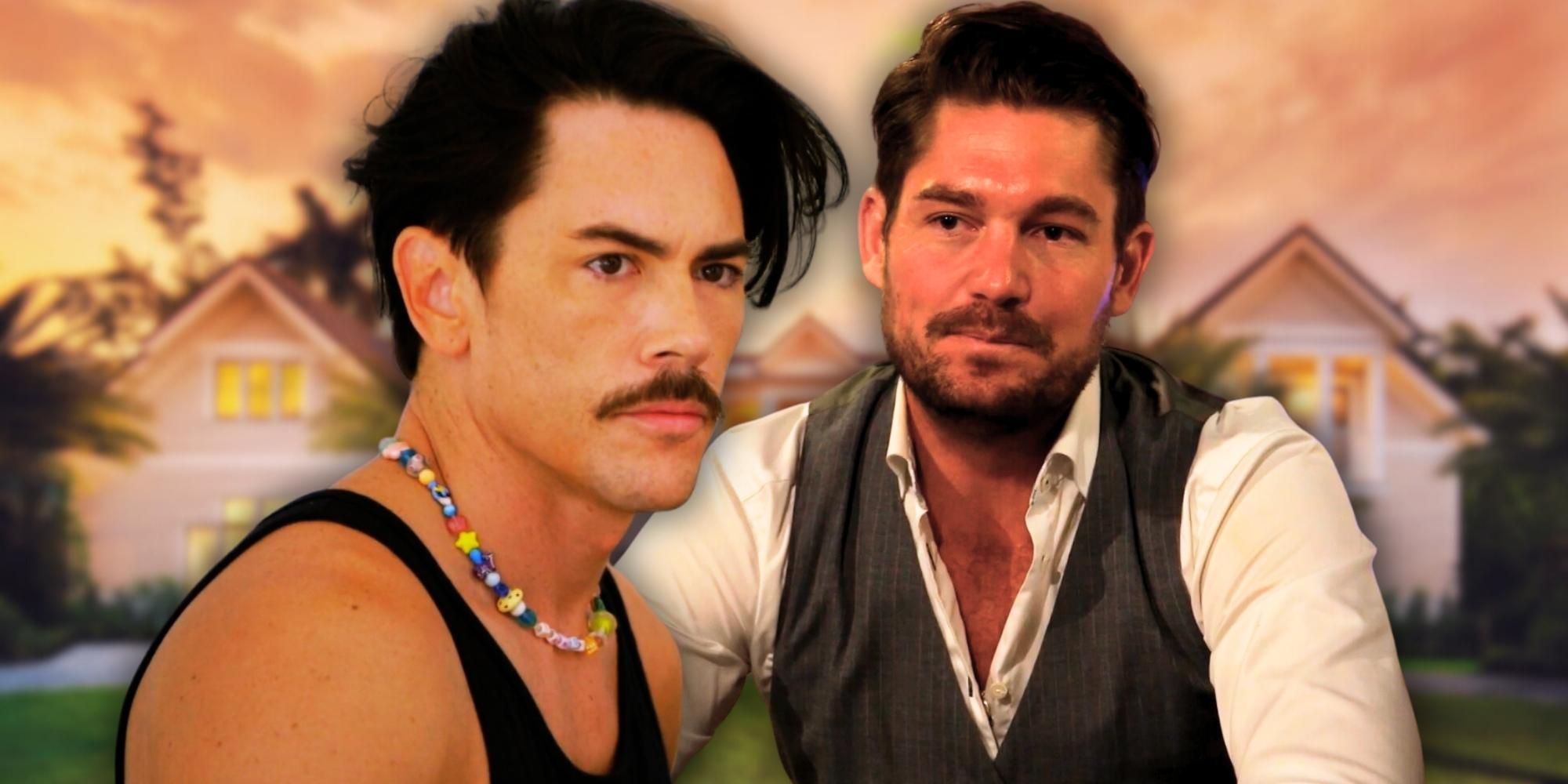 Vanderpump Rules' Tom Sandoval and Southern Charm&rsquo;s Craig Conover in front of houses
