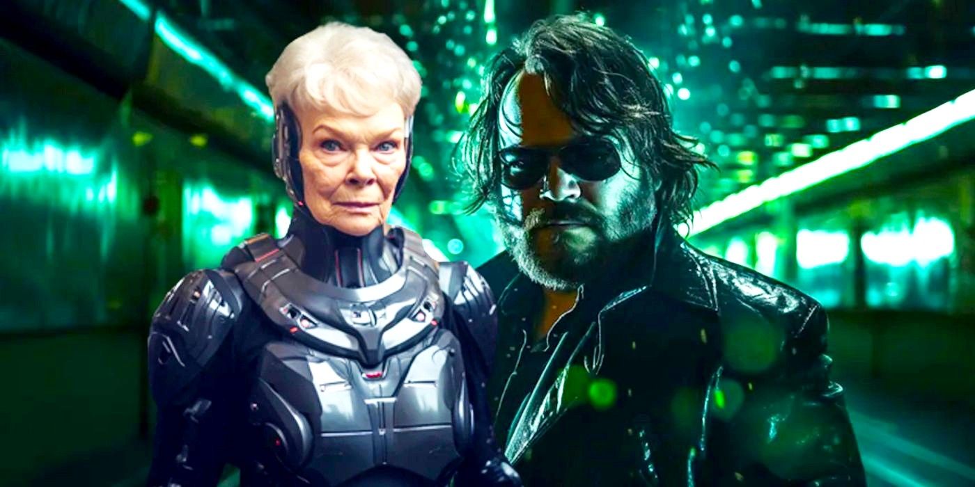 Custom image of Judi Dench as RoboCop and Jack Black as Neo