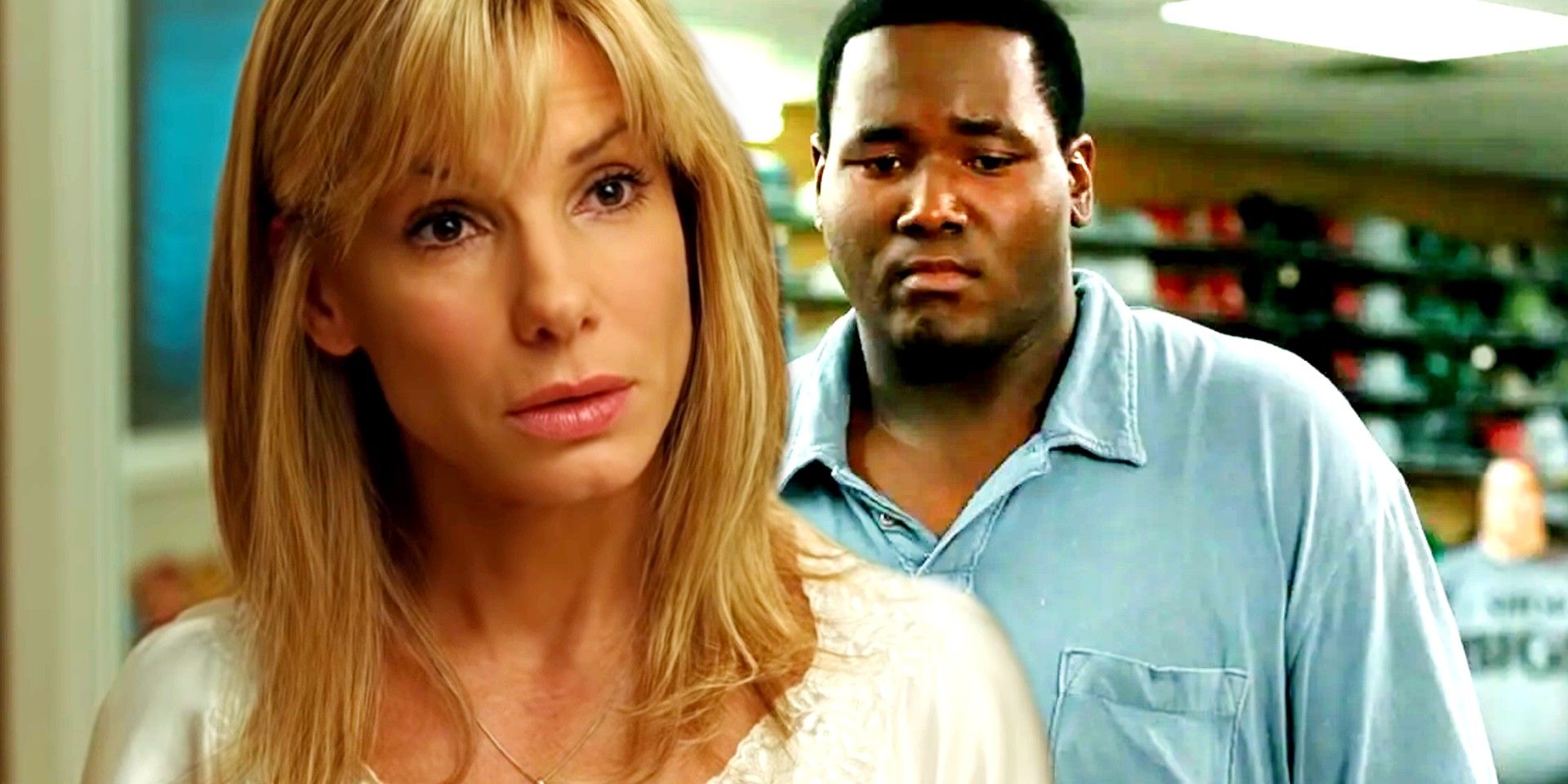 Custom image of Tuohy and Michael Oher in the Blind Side