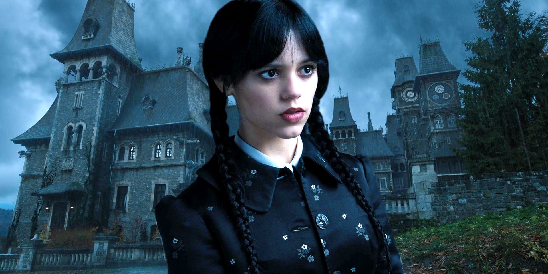 Custom image of Wednesday and her mansion
