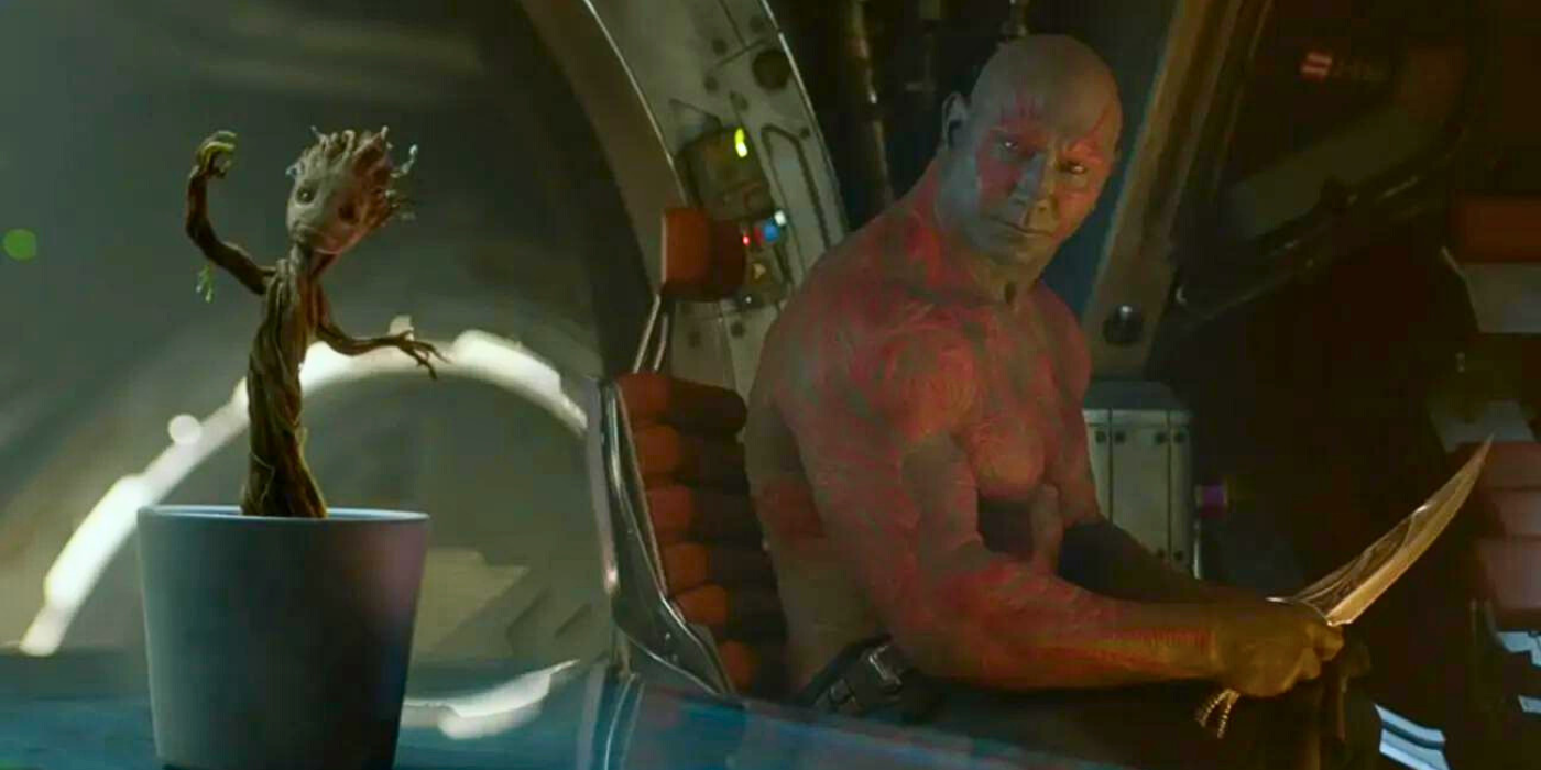 Dancing Baby Groot Sapling and Drax in Guardians of the Galaxy