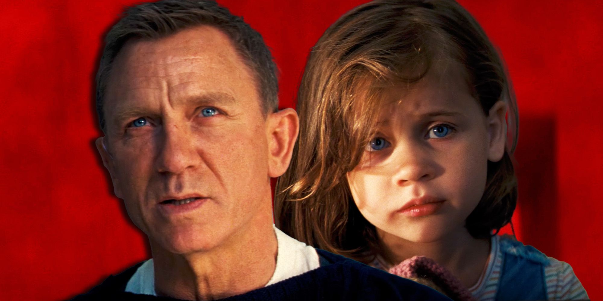 Daniel Craig as James Bond and his daughter Mathilde in No Time To Die