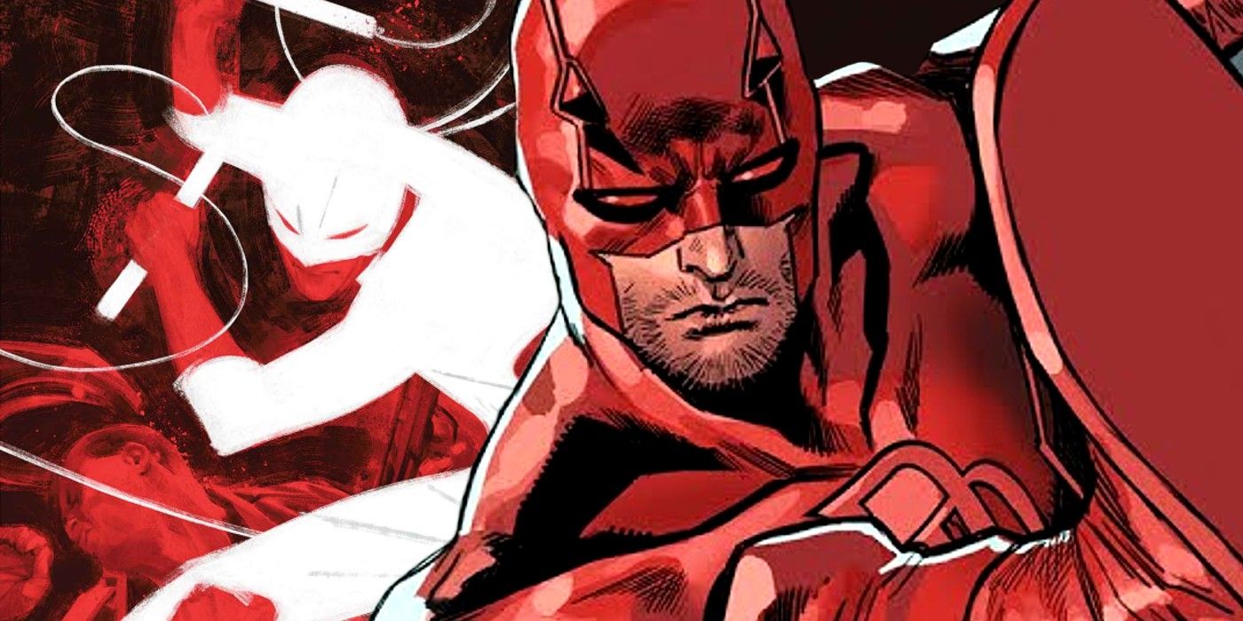 Featured Image: Daredevil white costume (left); and classic red (right)