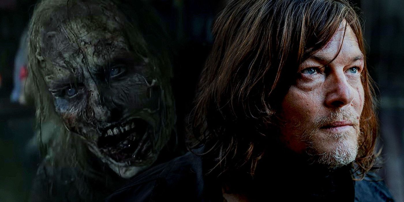 Daryl Dixon alongside acid zombie variant