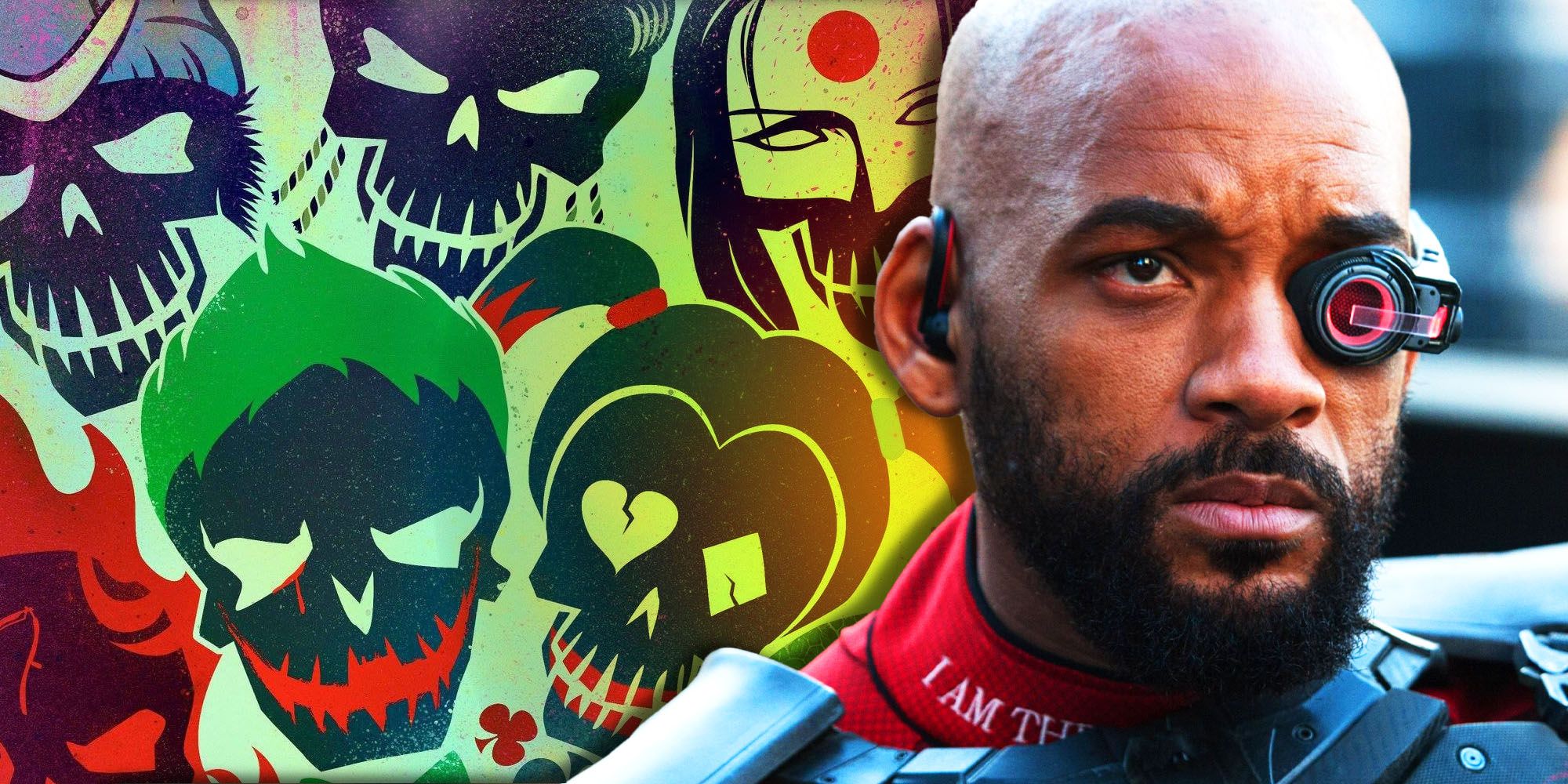 suicide squad skull characters and will smith as deadshot