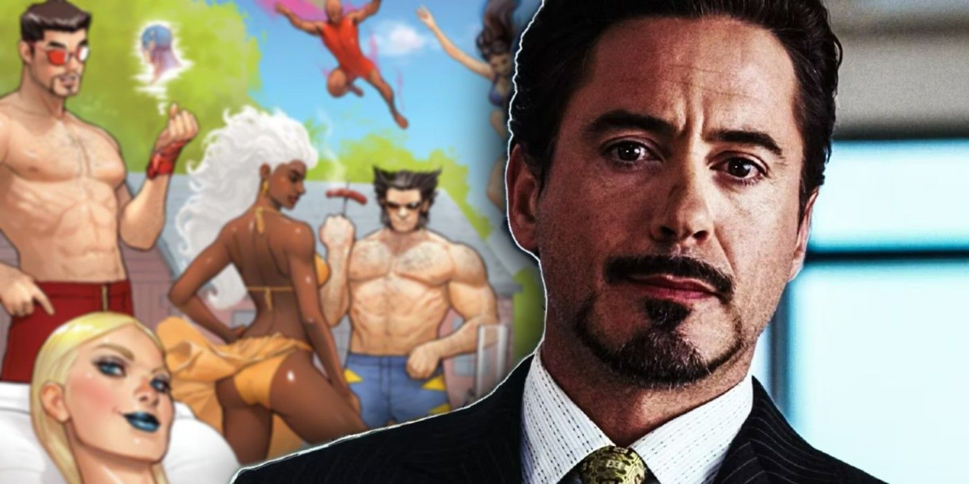 David Nakayama X-Men Pool Connecting Cover with RDJ Tony Stark