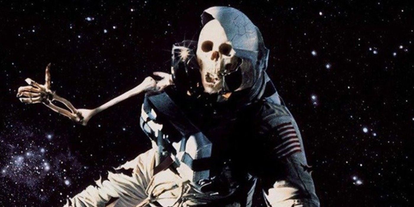 Dead Space poster featuring a skeleton wearing an astronaut suit