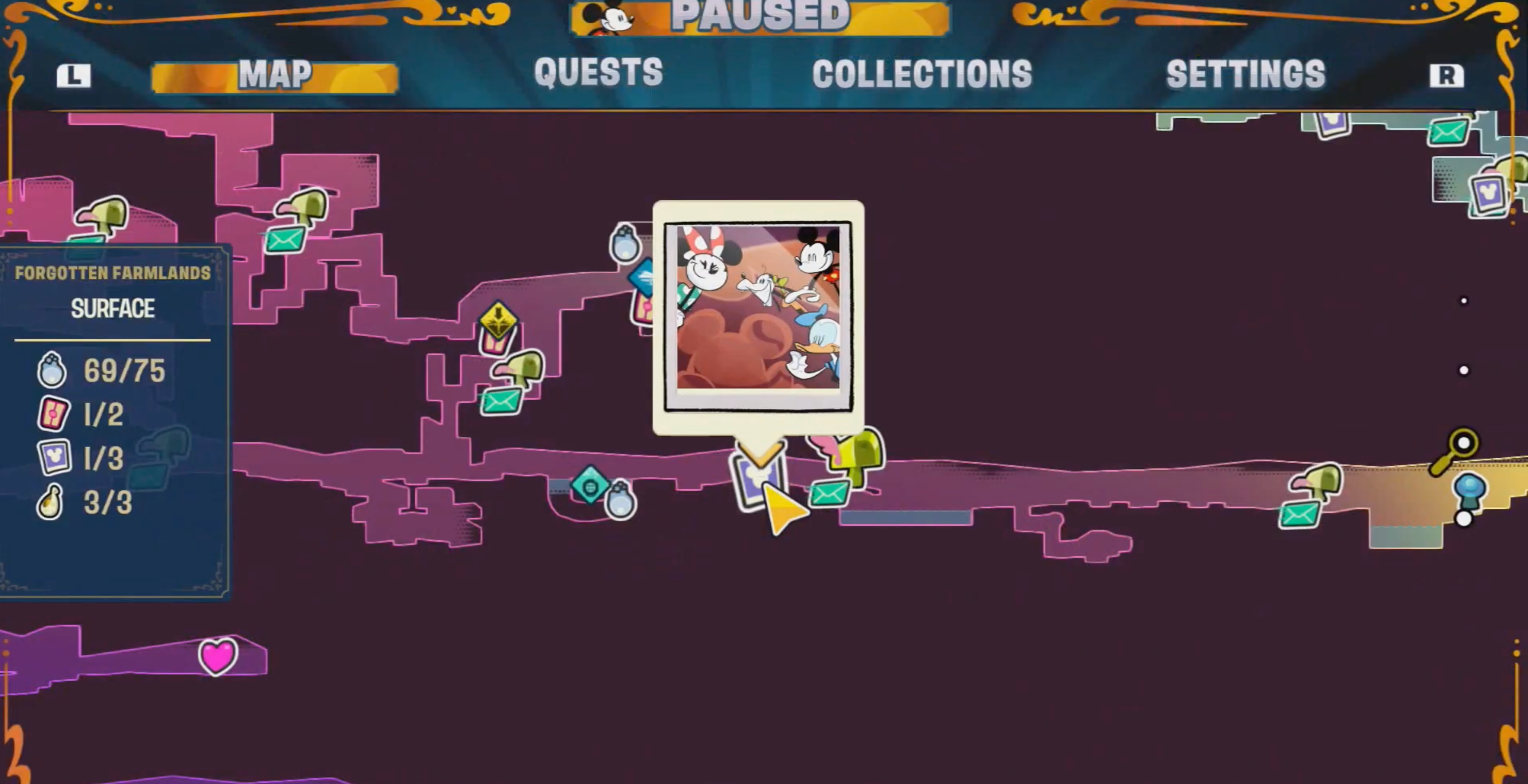 Disney Illusion Island Hidden Mickey 4 Map-1