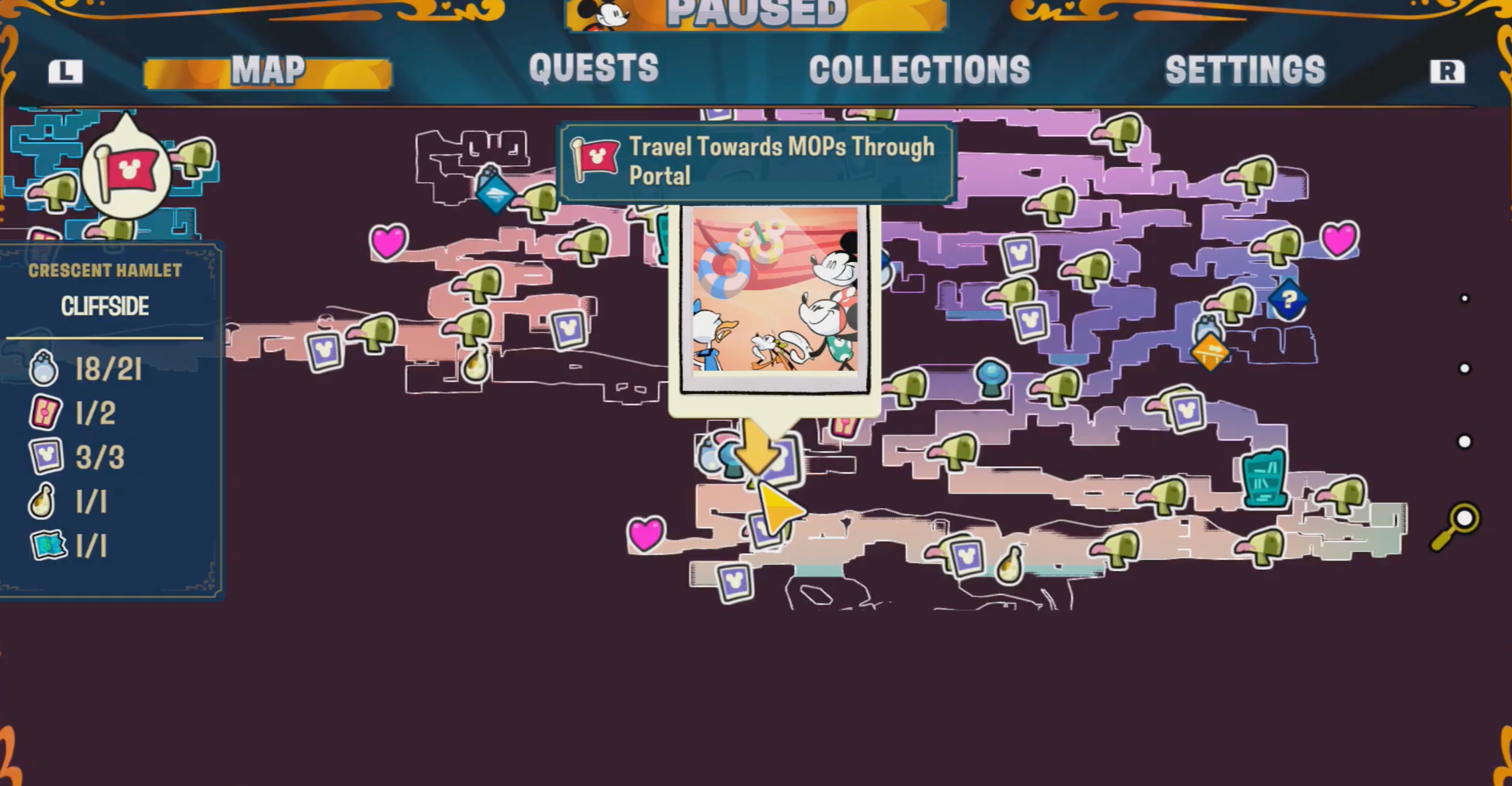 Disney Illusion Island Hidden Mickey 66 Map