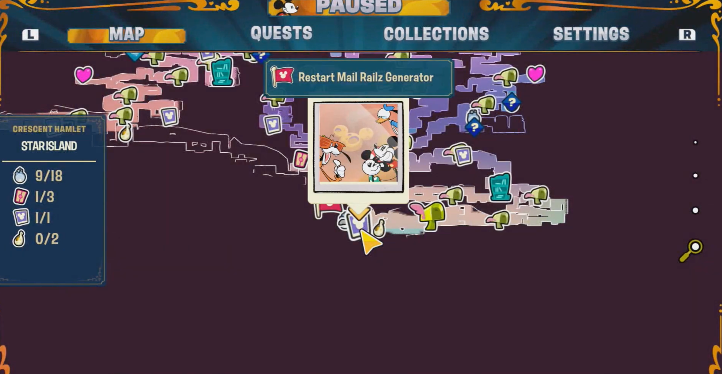 Disney Illusion Island Hidden Mickey 67 Map