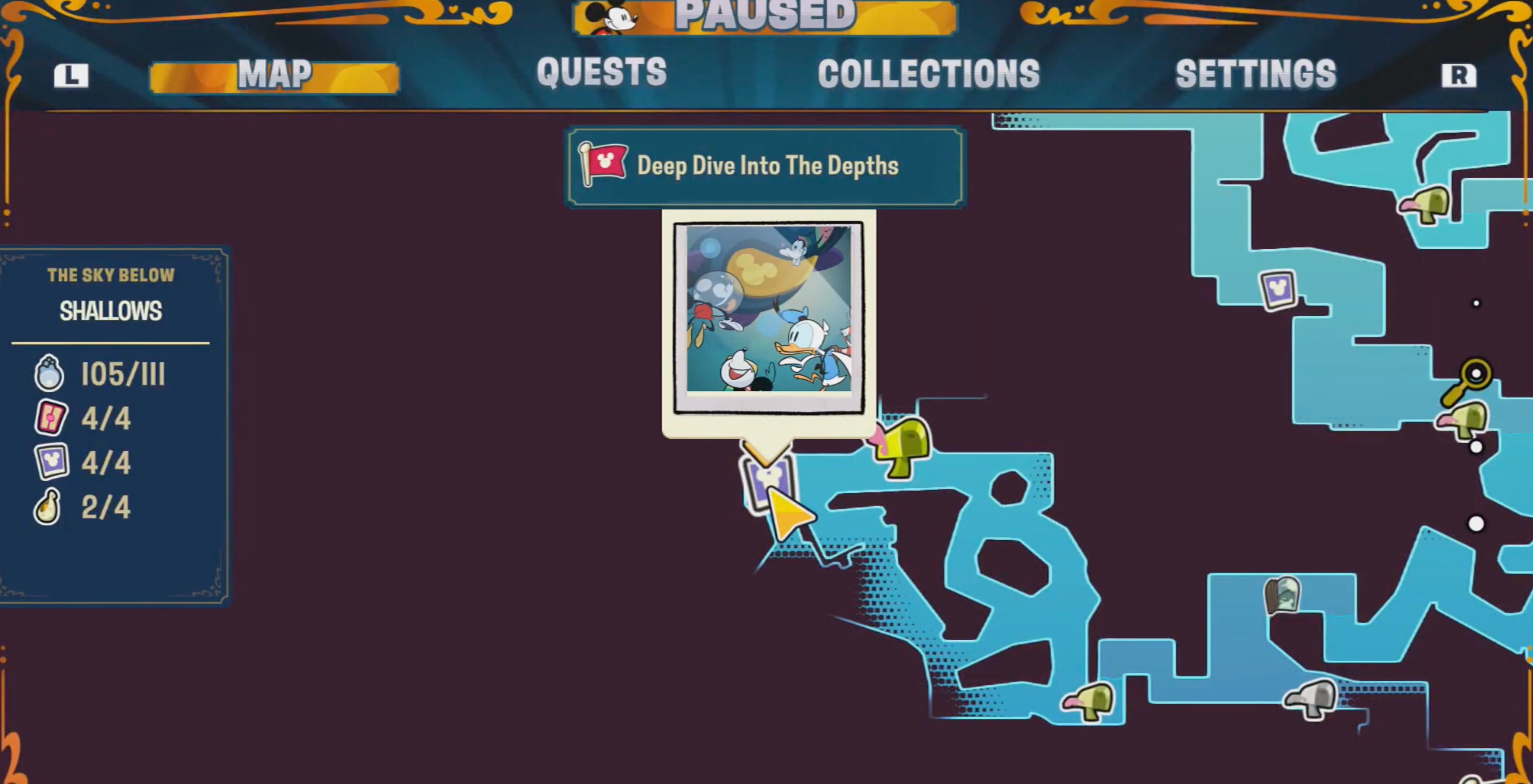 Disney Illusion Island Hidden Mickey 71 Map