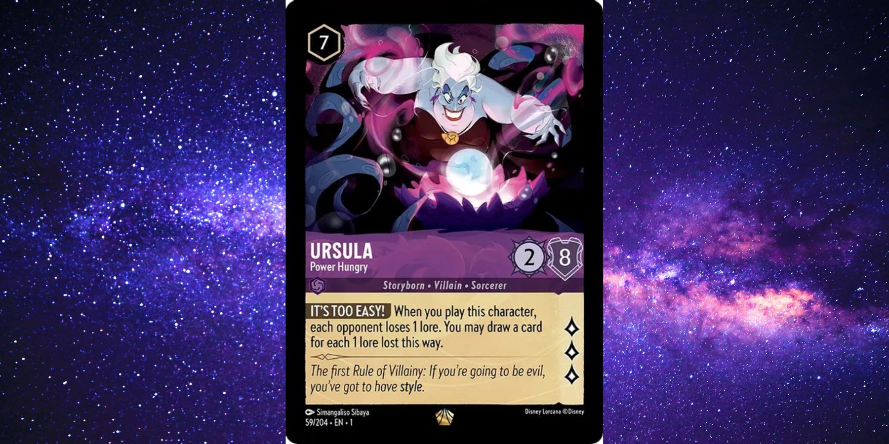 Disney Lorcana Ursula Legendary Card