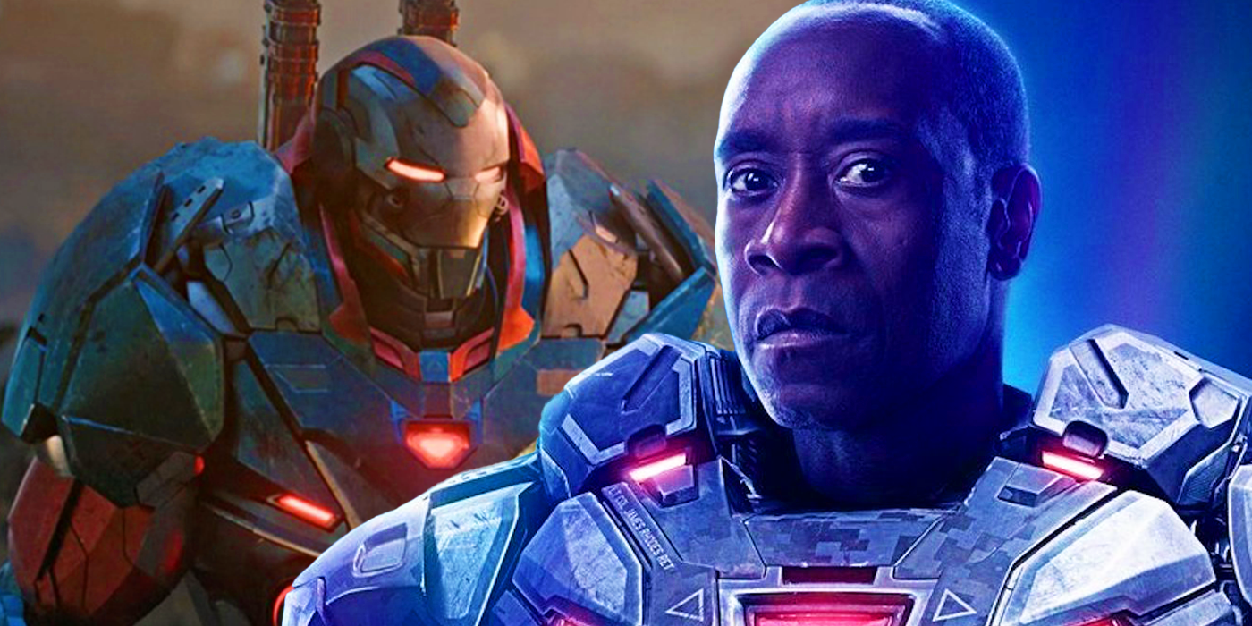Don Cheadle as Rhodey in the MCU with War Machine armor in Avengers Endgame
