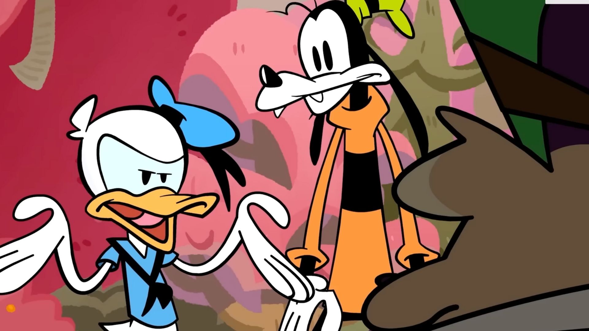 Donald and Goofy talking in Disney Illusion Island