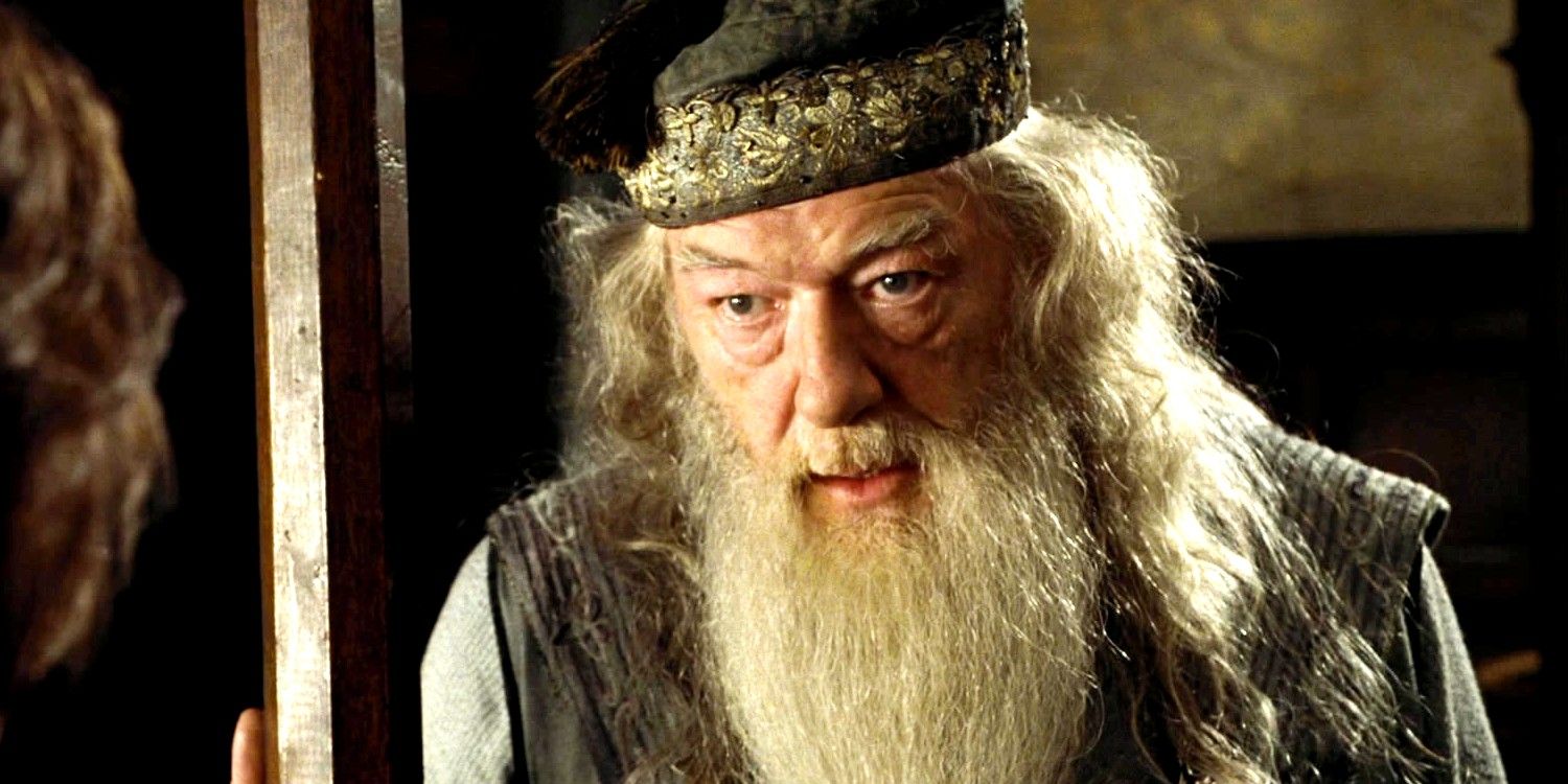 Dumbledore hablando con Harry Potter en Harry Potter y el cáliz de fuego