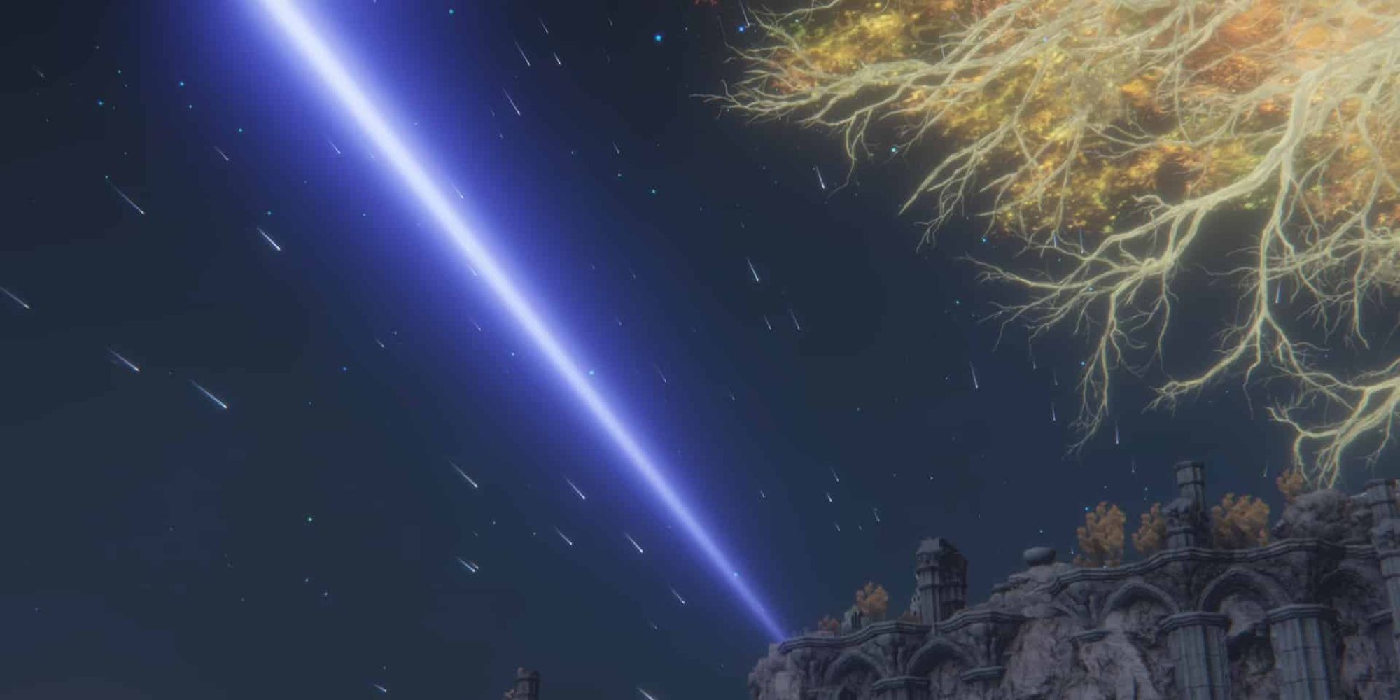 Star falling to the ground, opening the path to the city of Nokron.