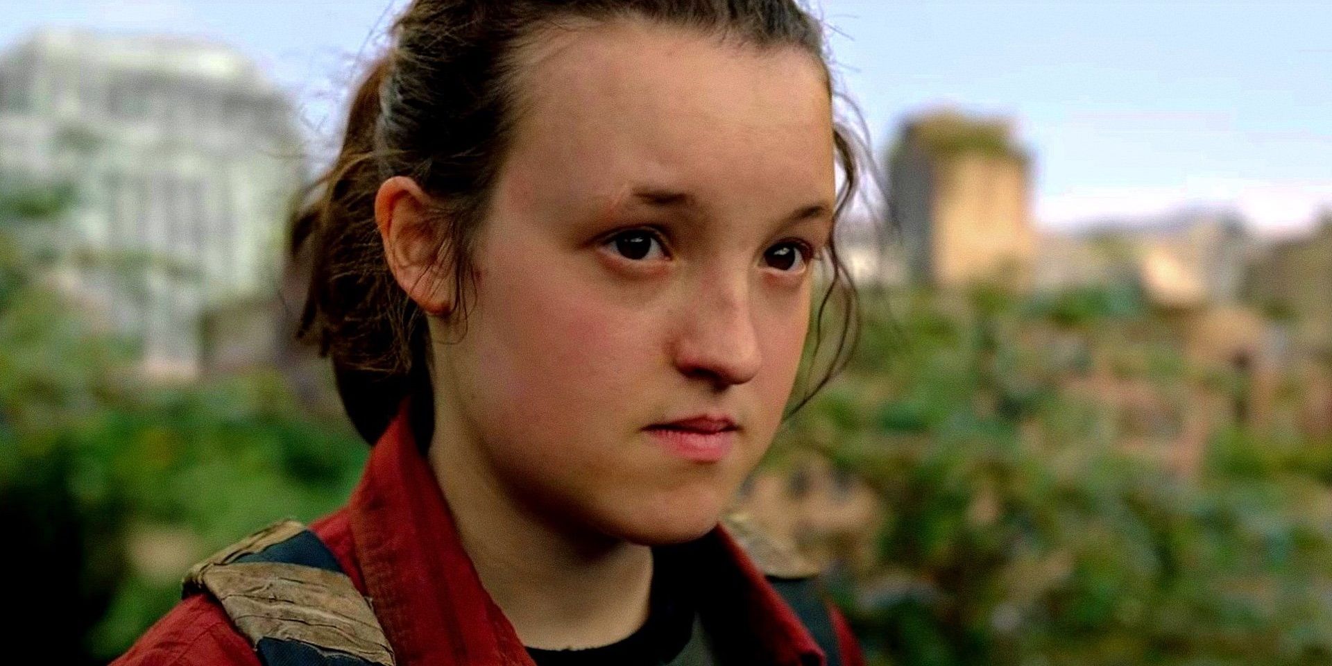 Bella Ramsey as Ellie looking scared in The Last of Us season 1