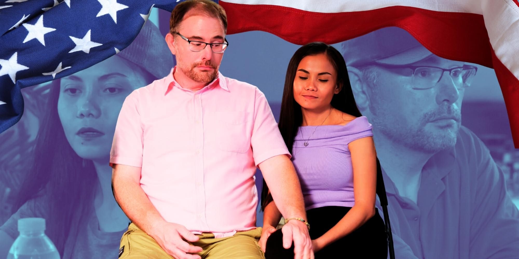 90 Day Fiance: Before the 90 Days' Sheila & David, with patriotic background