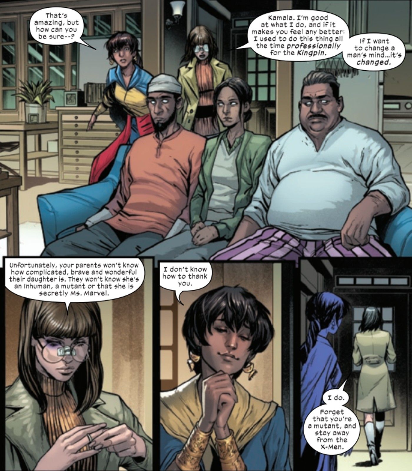 Emma Frost erases Ms. marvel memories for Kamala Khan&rsquo;s family, X-Men 25