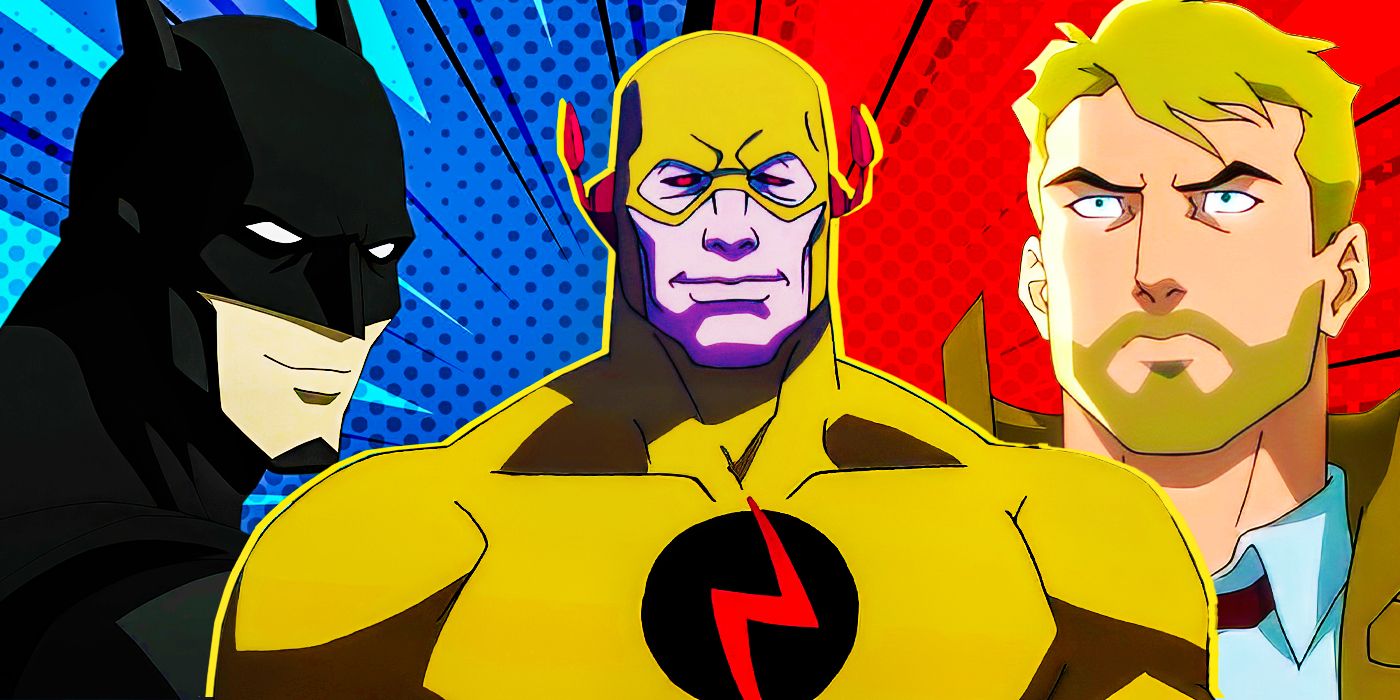 Batman in Justice League Wark, Reverse Flash in Flashpoint, and Constantine in Justice League Dark Apokolips War