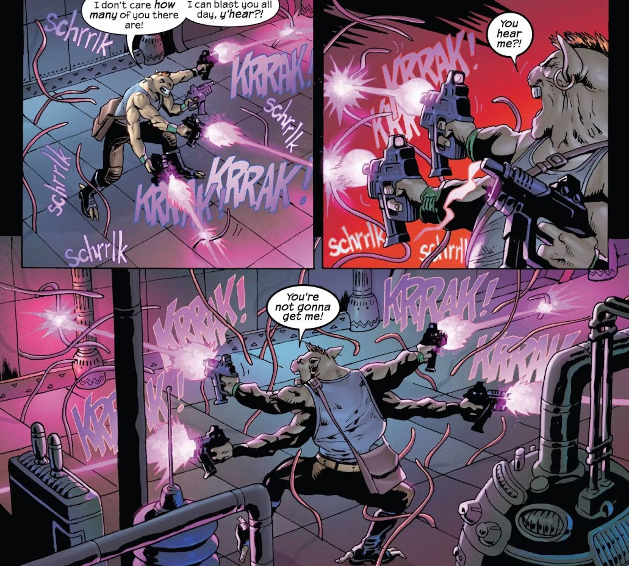 Panels from Fantastic Four #10 horror issue