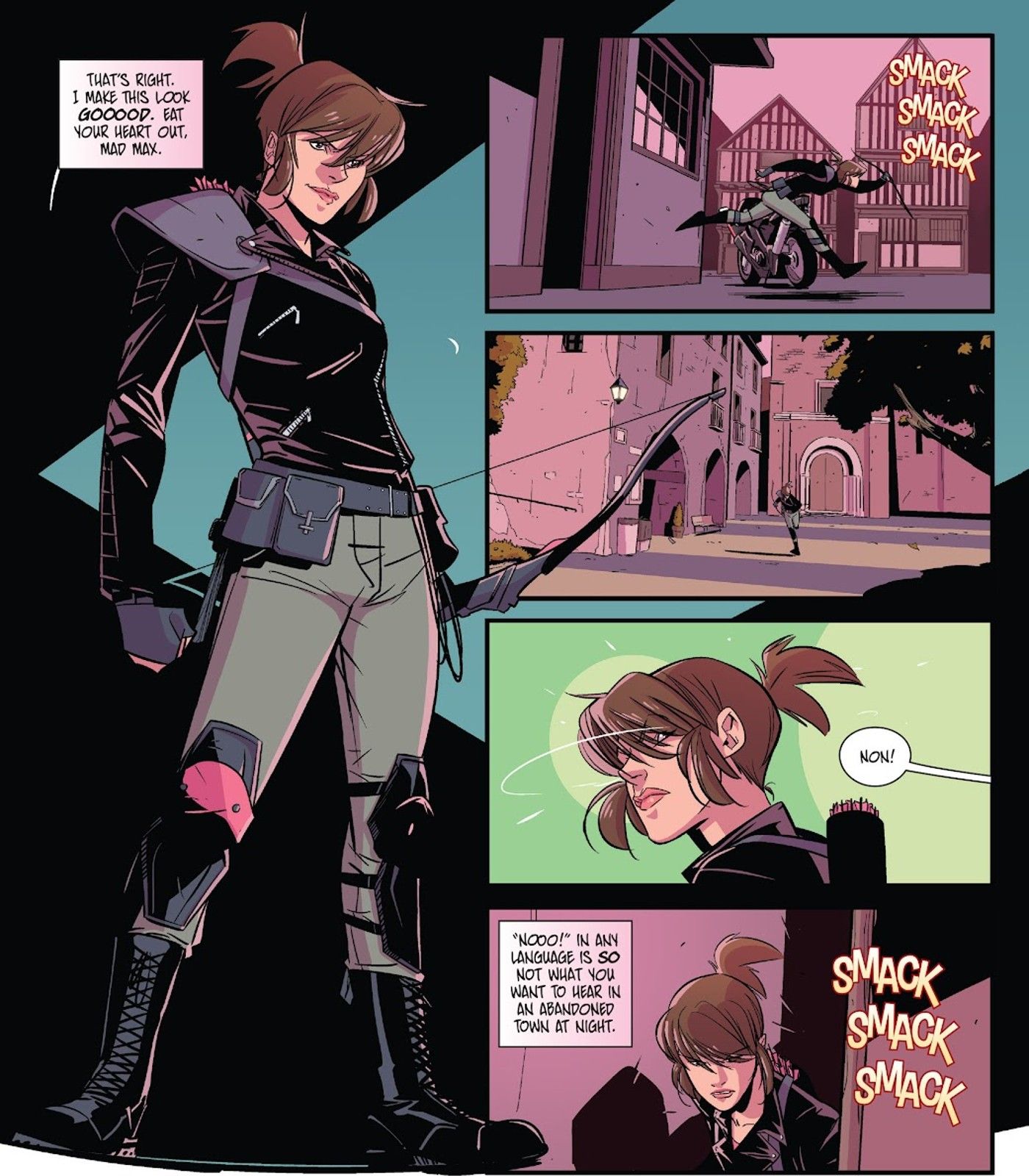 Former Pink Ranger Kimberly Hart of Mighty Morphin Power Rangers dresses like Mad Max
