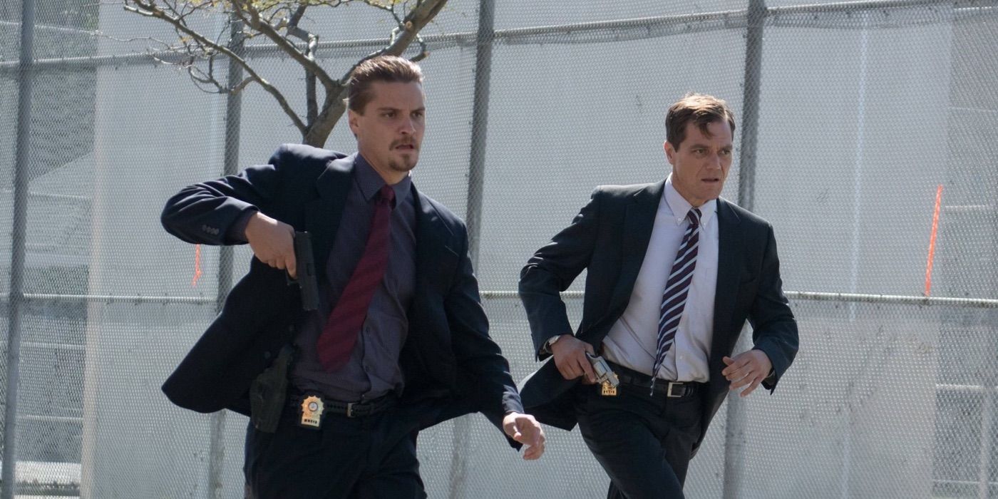 Luke Grimes and Michael Shannon run in Freeheld
