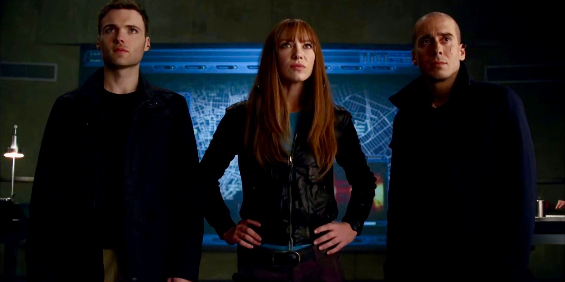 Olivia, Charles, and Boyle standing together in Fringe