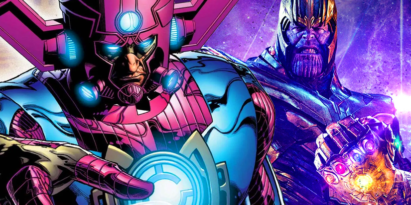Galactus in Marvel Comics with Thanos in the MCU