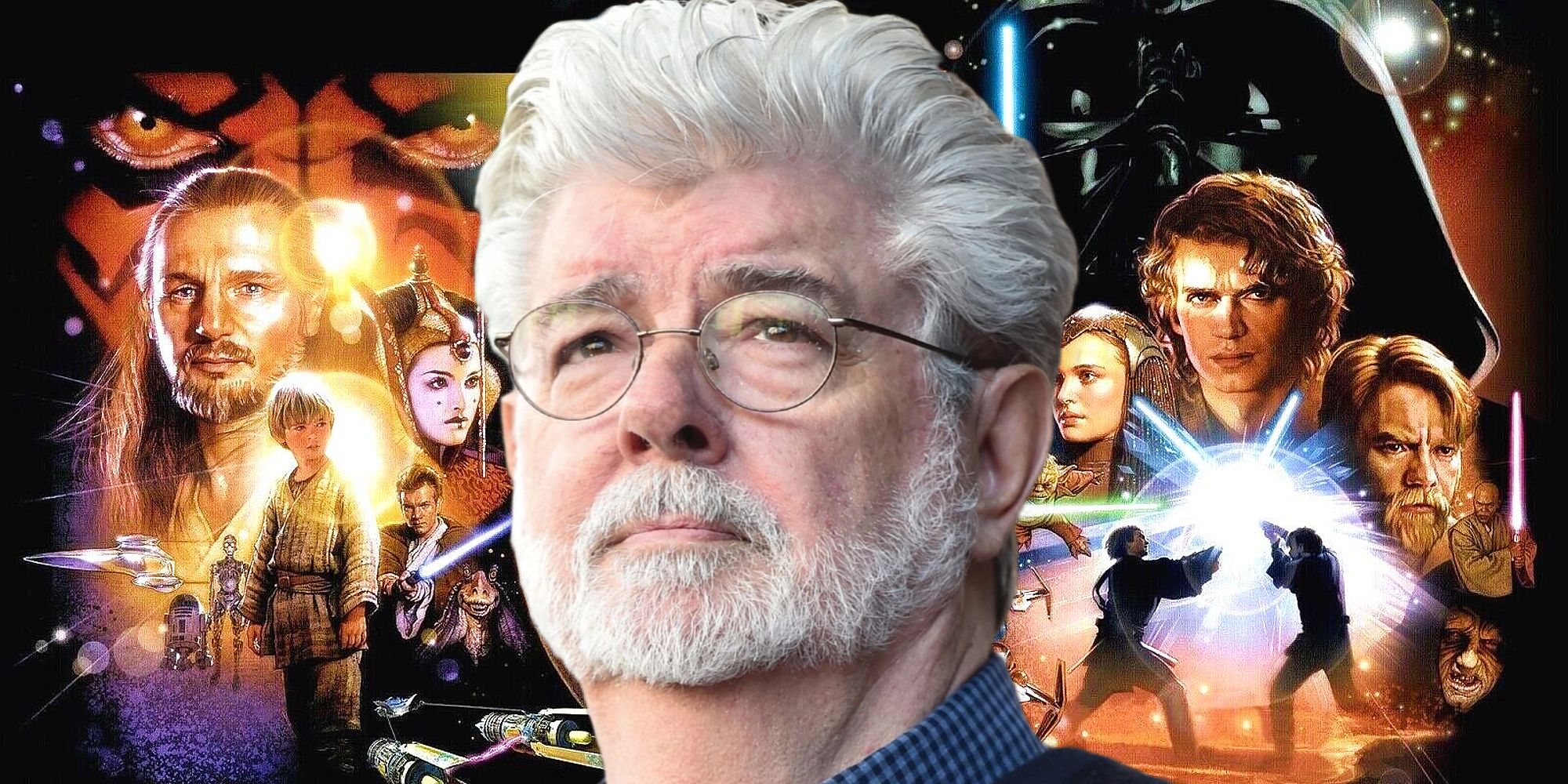 George Lucas and the posters of the Star Wars prequels
