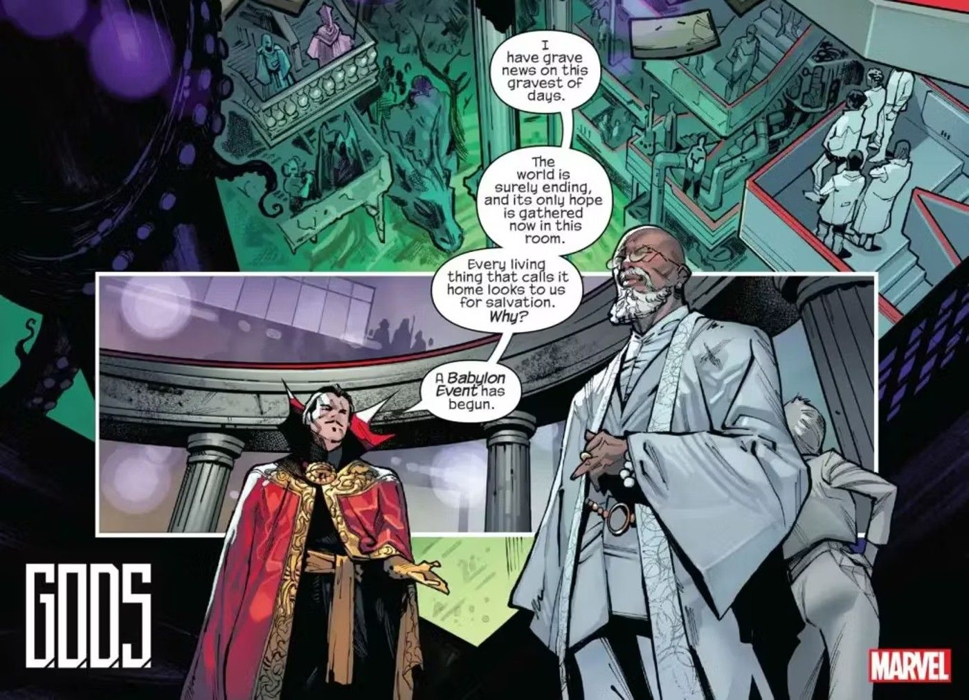 GODS Lettered Preview Page featuring Doctor Strange