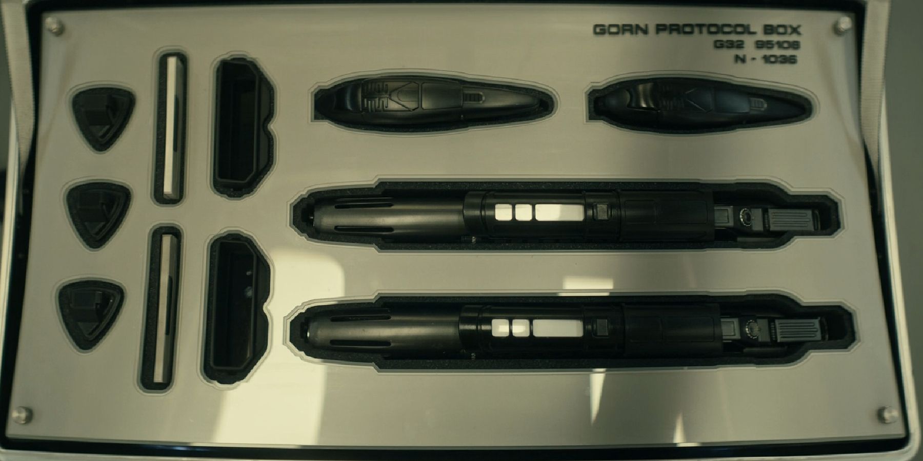 A cache of guns and grenades designed to fight the Gorn