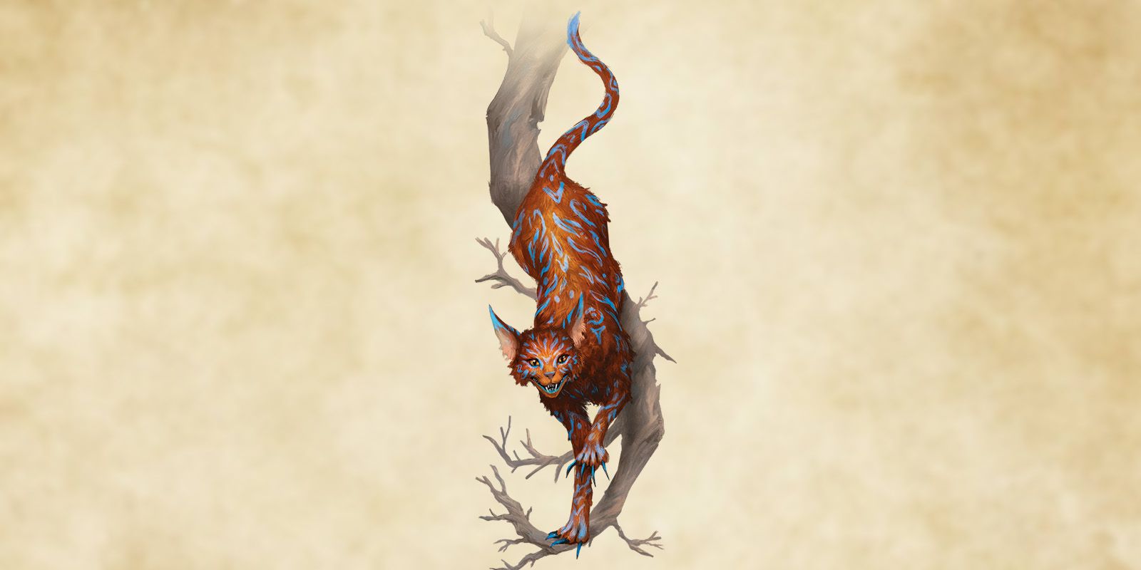 Grinning cat on a tree branch in Dungeons &amp; Dragons.