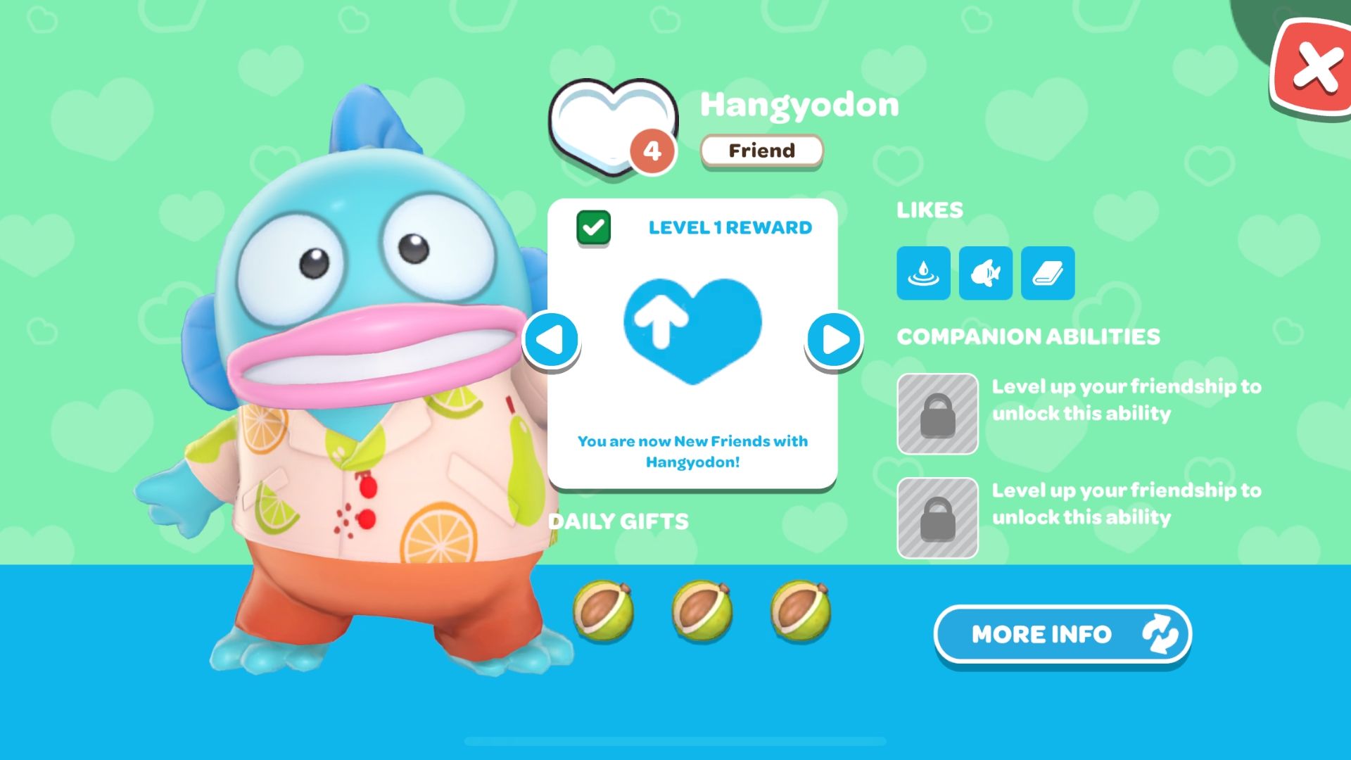 Hangyodon Friendship Screen in Hello Kitty Island Adventure
