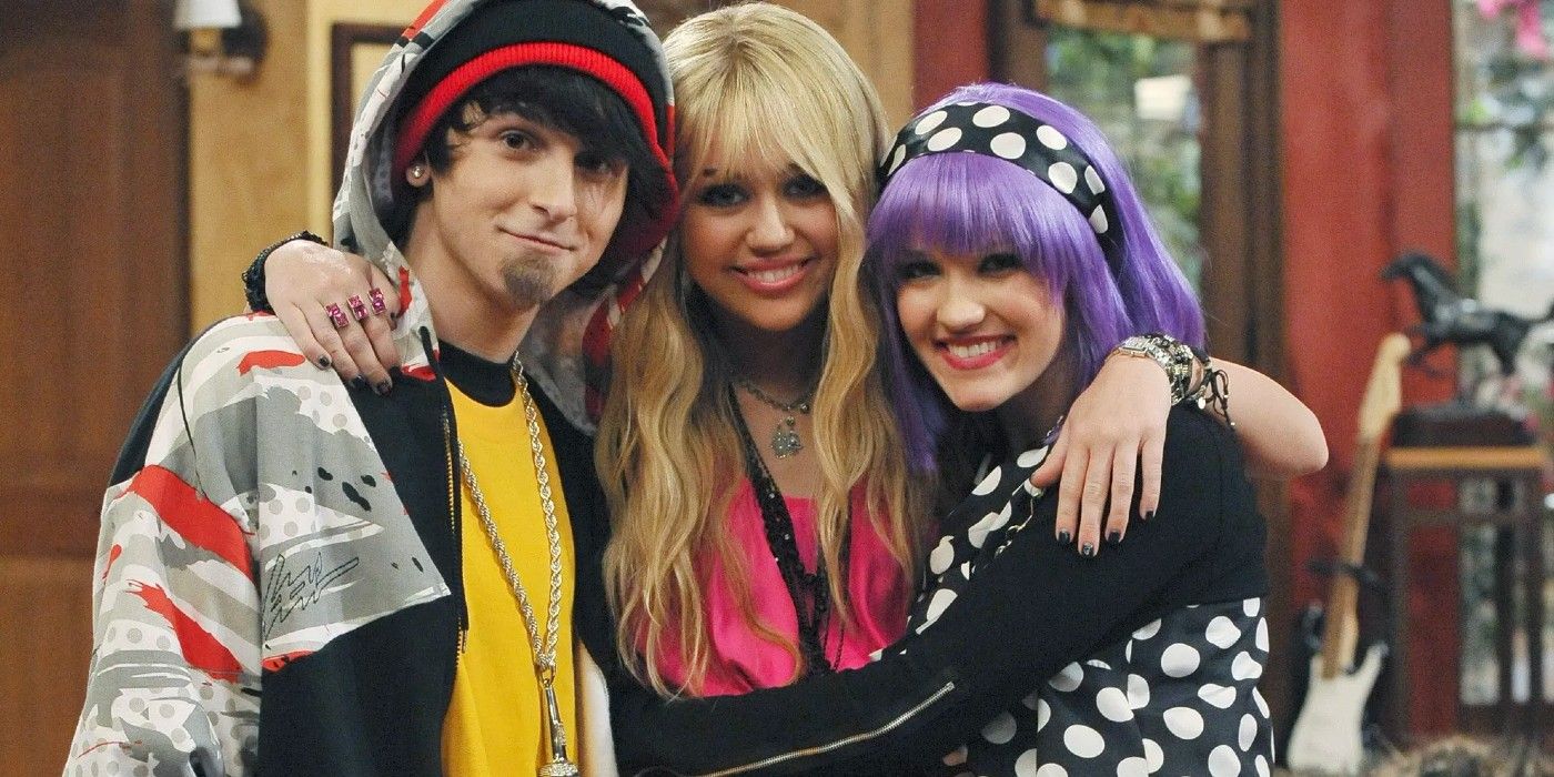 Mitchel Musso, Miley Cyrus, and Emily Osment in Hannah Montana