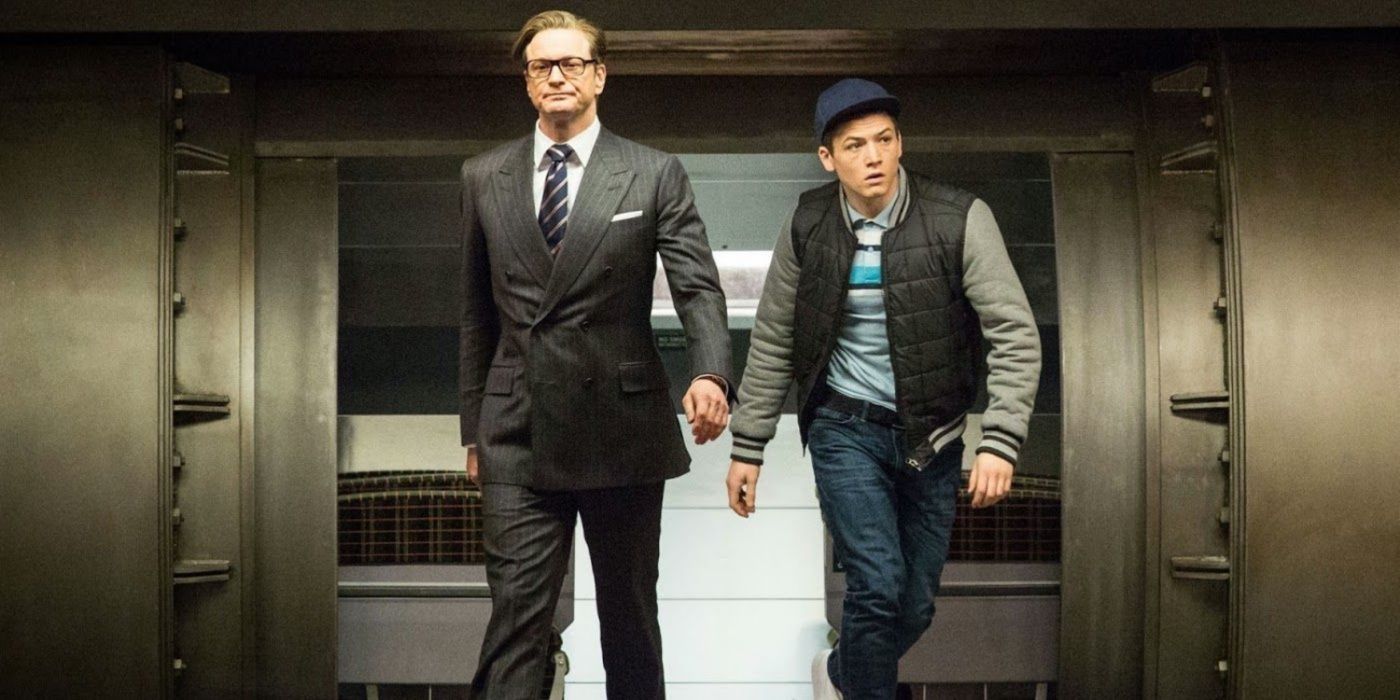 Harry Hart (Colin Firth) and Eggsy (Taron Egerton) in Kingsman: The Secret Service.