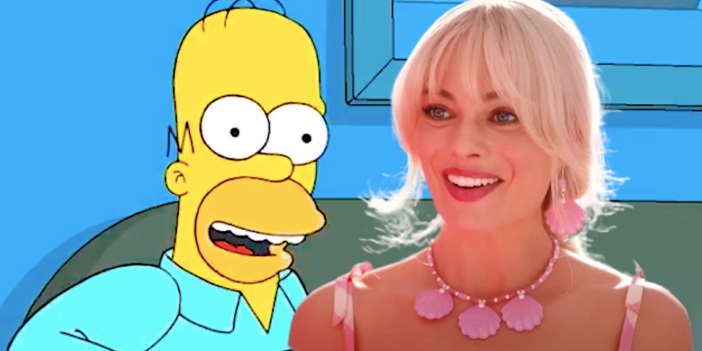 Homer Simpson on the couch and Barbie