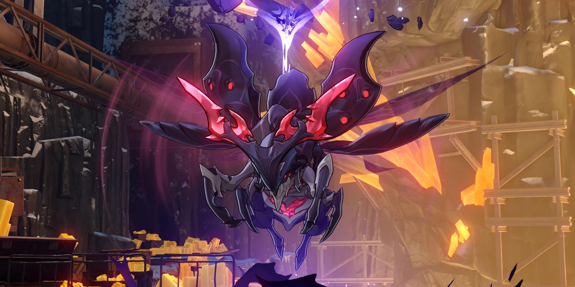 Honkai Star Rail&rsquo;s The Swarm: True Stings opponent flies in the Great Mine on Jarilo-VI.