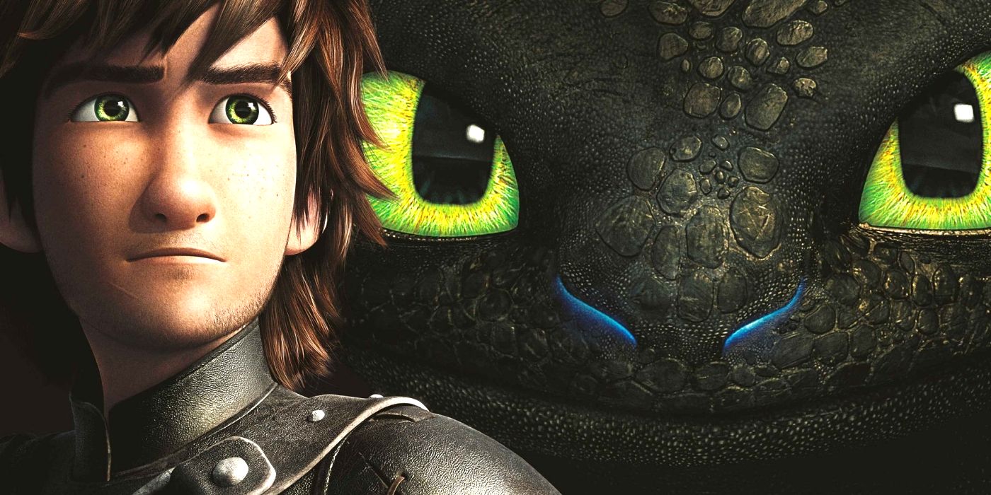 Hiccup and Toothless looking away in How to Train Your Dragon promotional image.