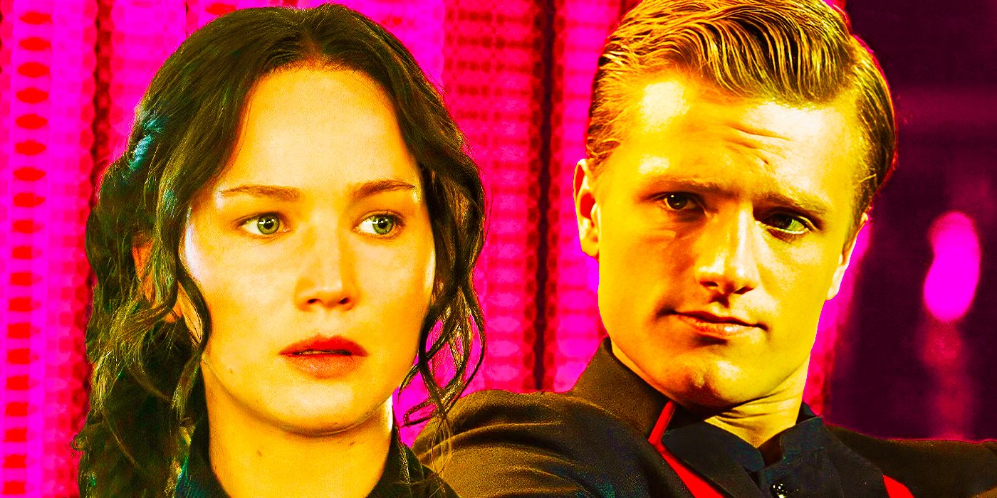 A blended image features a surprised Katniss and an incredulous Peeta in the Hunger Games movies