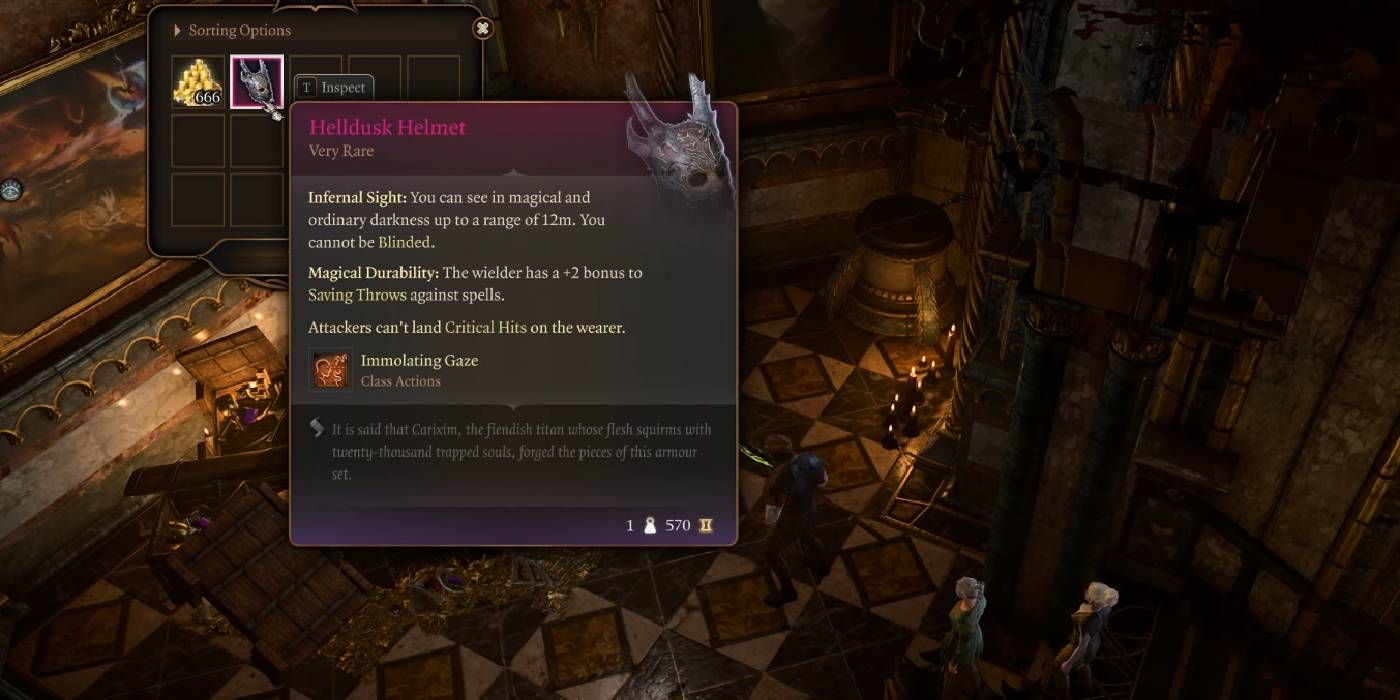 Baldur's Gate 3 Magical Item in The House of Hope the Helldusk Helmet